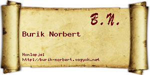 Burik Norbert névjegykártya